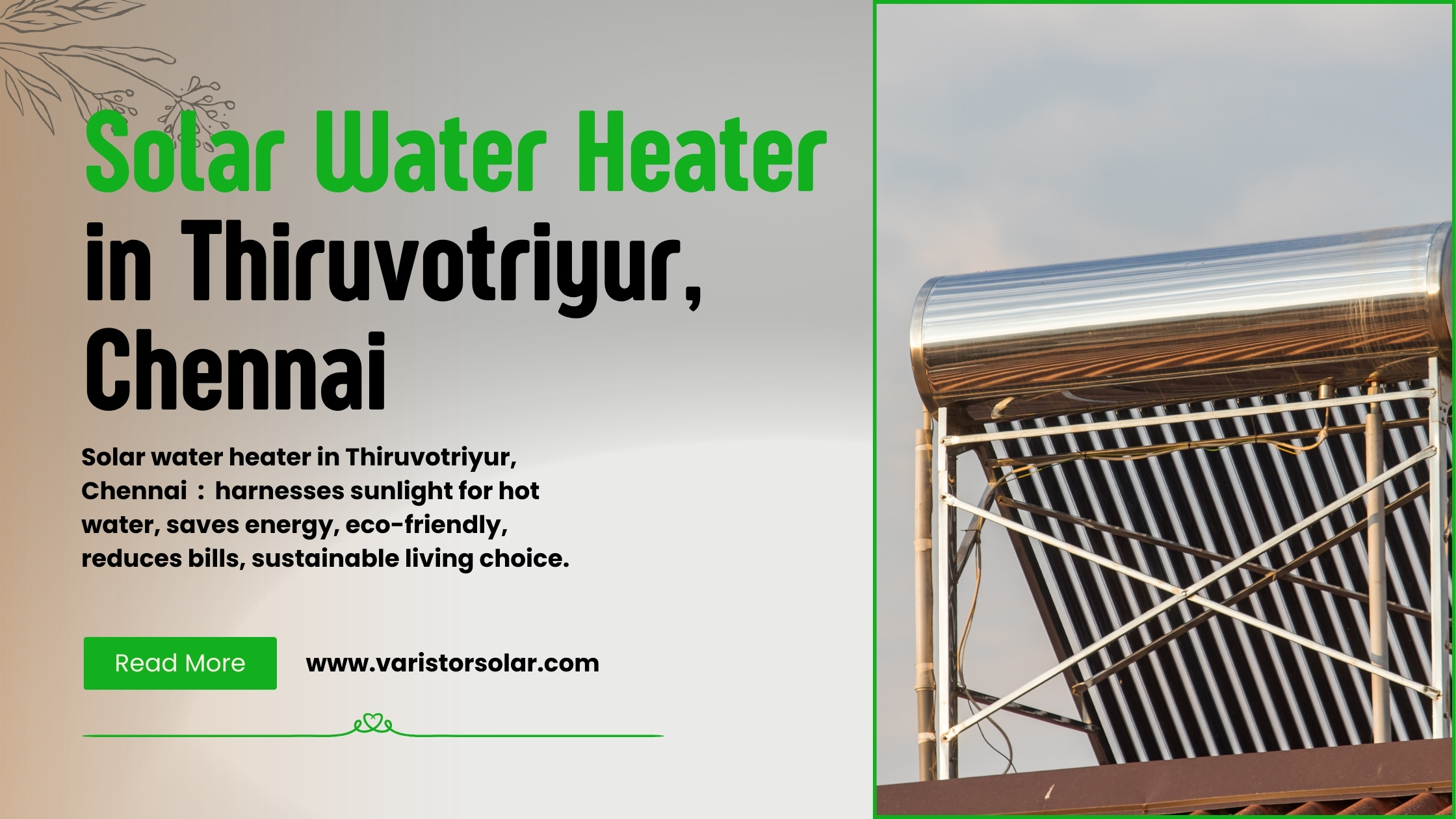 Best Solar Water Heater in Thiruvotriyur, Chennai