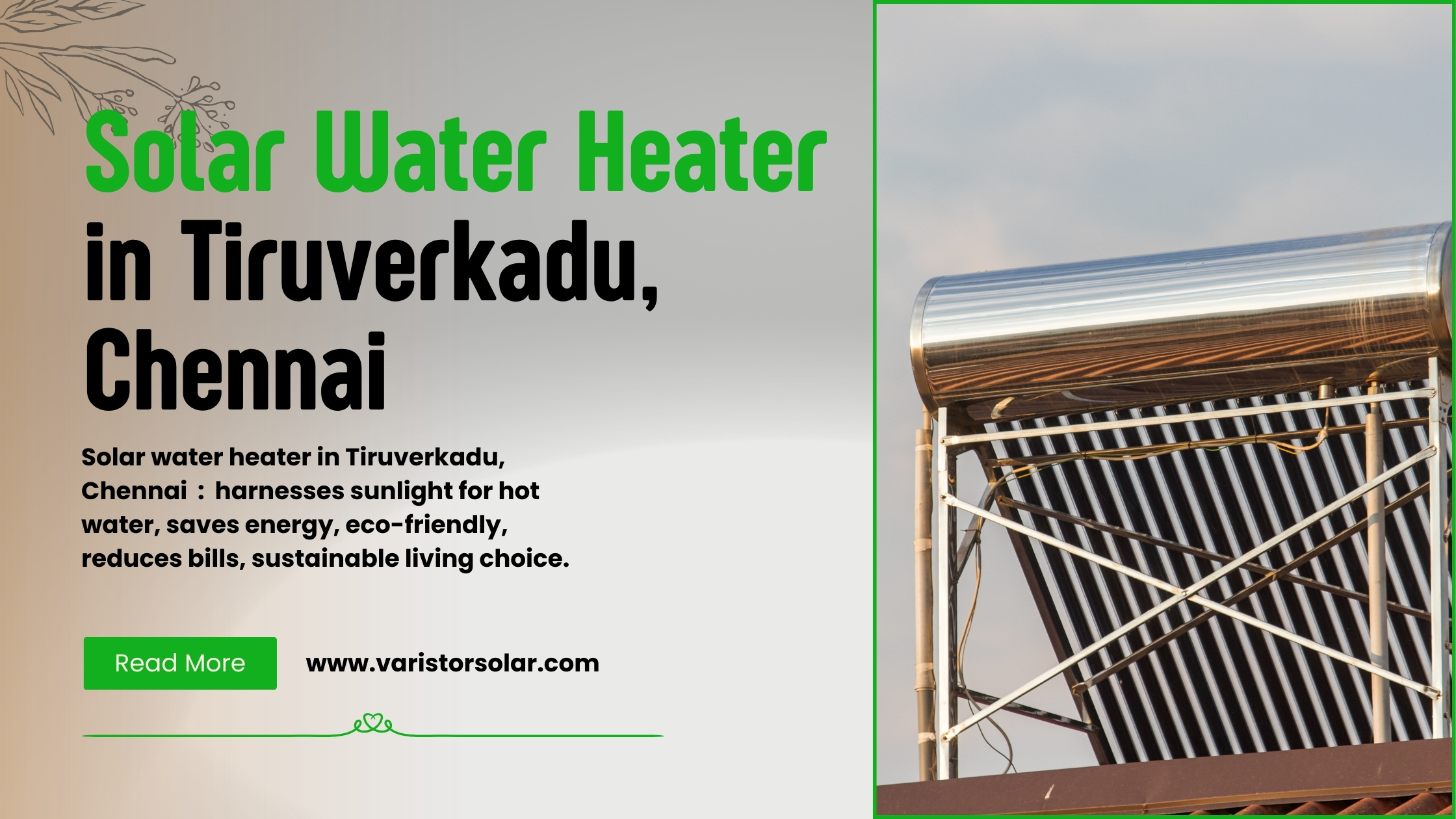 Best Solar Water Heeater in Tiruverkadu, Chennai