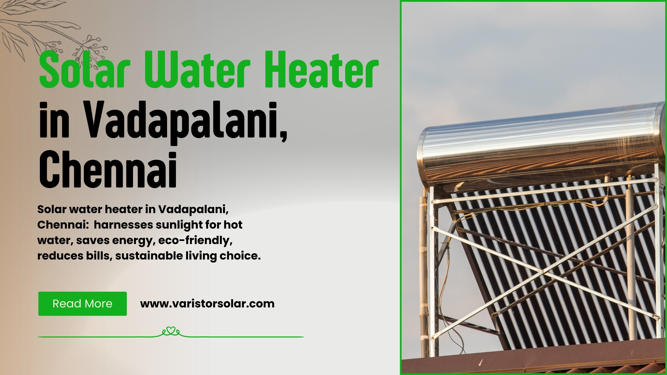 Best Solar Water heater in Vadapalani, Chennai